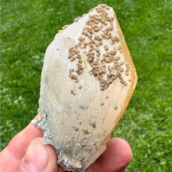 .37 lb approx Quartz w/ Dolomite and Pyrite Cover Djurkovo mine, Laki, Bulgaria - Picture 7 of 7